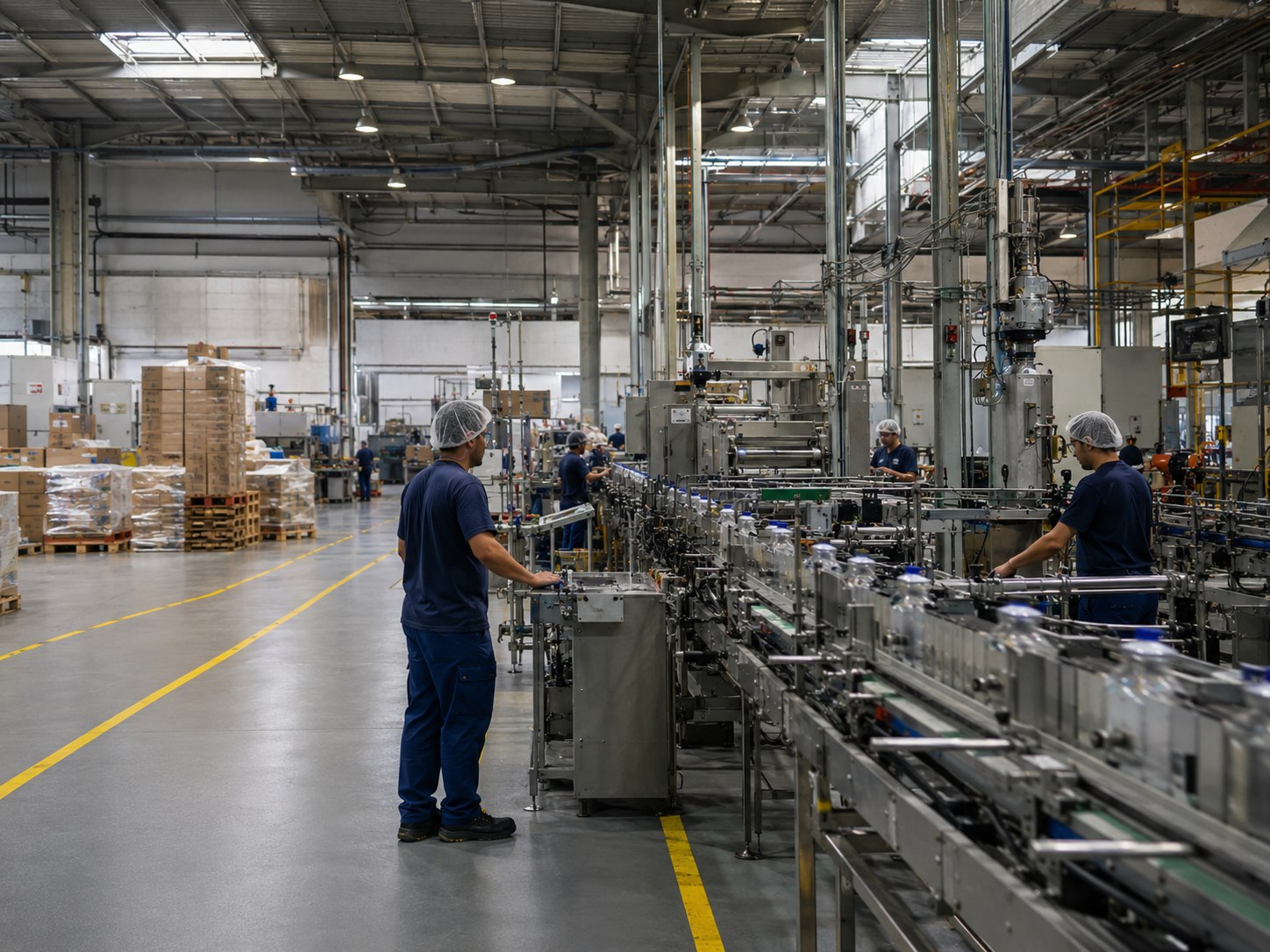 Linha de produção industrial moderna